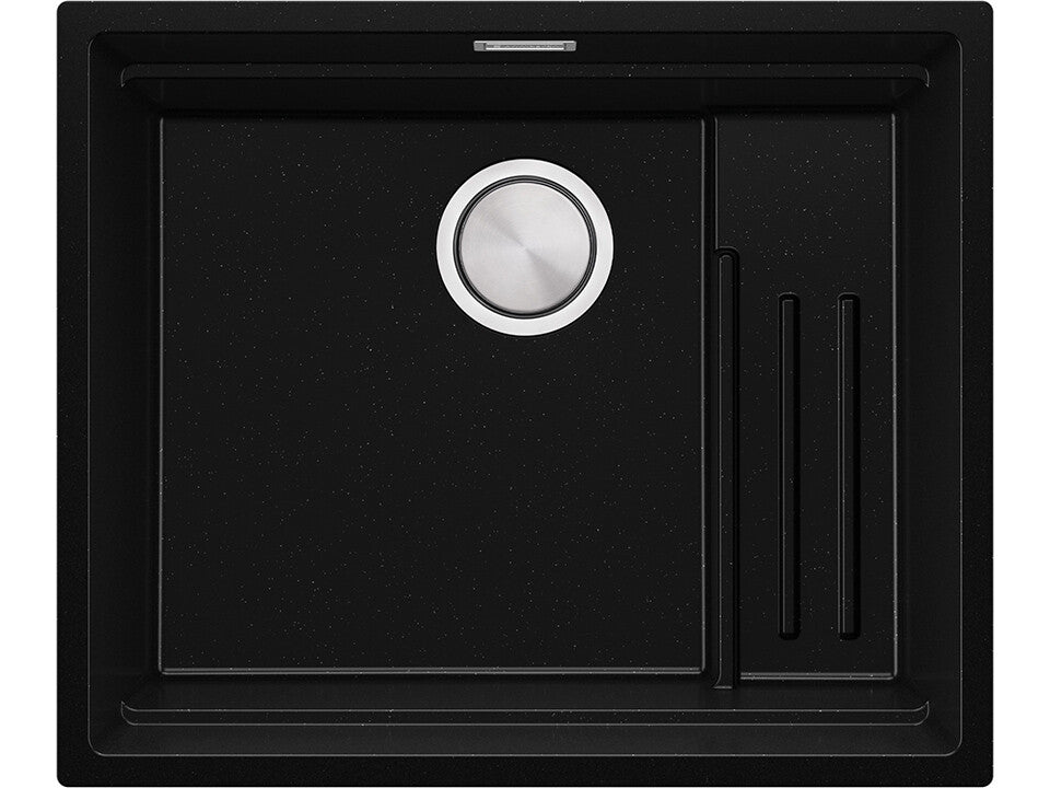 Chiuvetă de bucătărie din granit sub blat cu scurgător intern Step și cea mai mare cuvă XXL – Praga 60 Level (+ scurgător cu rolă GRATUIT)