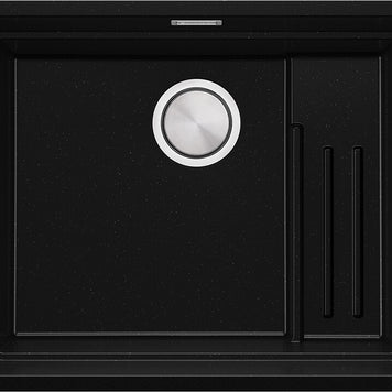 Chiuvetă de bucătărie din granit sub blat cu scurgător intern Step și cea mai mare cuvă XXL – Praga 60 Level (+ scurgător cu rolă GRATUIT)