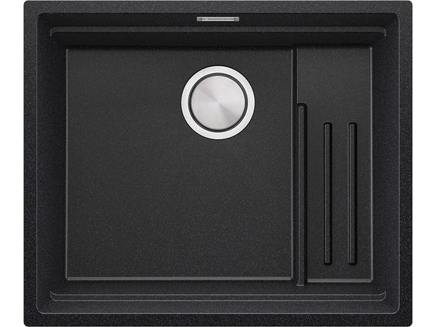 Chiuvetă de bucătărie din granit sub blat cu scurgător intern Step și cea mai mare cuvă XXL – Praga 60 Level (+ scurgător cu rolă GRATUIT)
