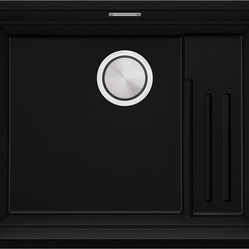 Chiuvetă de bucătărie din granit sub blat cu scurgător intern Step și cea mai mare cuvă XXL – Praga 60 Level (+ scurgător cu rolă GRATUIT)