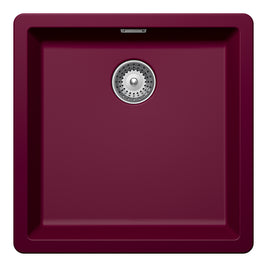 Chiuvetă bucătărie granit compozit Schock Greenwich N-100 Berry 456x456 mm, montaj pe/sub blat, purpuriu roz