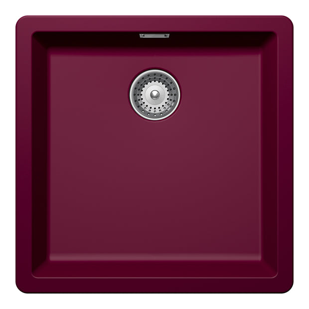 Chiuvetă bucătărie granit compozit Schock Greenwich N-100 Berry 456x456 mm, montaj pe/sub blat, purpuriu roz