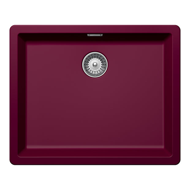 Chiuvetă bucătărie granit compozit Schock Greenwich N-100L Berry 556x456 mm, montaj pe/sub blat, purpuriu roz