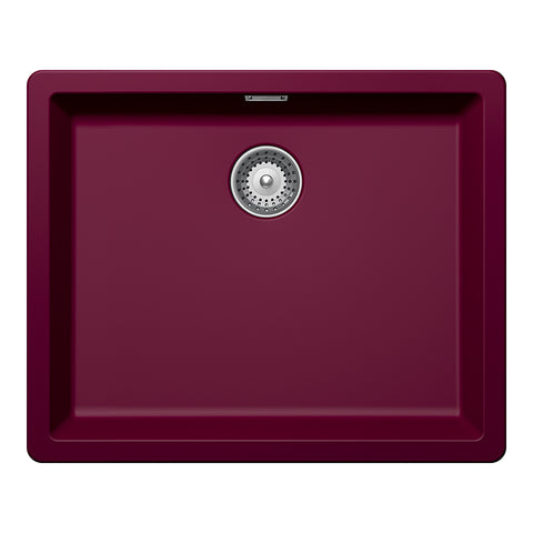 Chiuvetă bucătărie granit compozit Schock Greenwich N-100L Berry 556x456 mm, montaj pe/sub blat, purpuriu roz