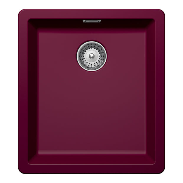 Chiuvetă bucătărie granit compozit Schock Greenwich N-100S Berry 406x456 mm, montaj pe/sub blat, purpuriu roz