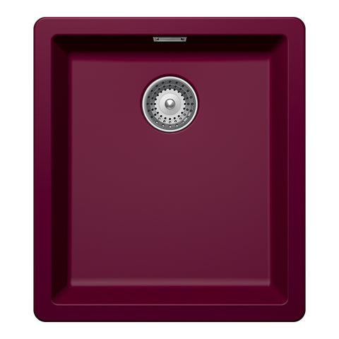 Chiuvetă bucătărie granit compozit Schock Greenwich N-100S Berry 406x456 mm, montaj pe/sub blat, purpuriu roz