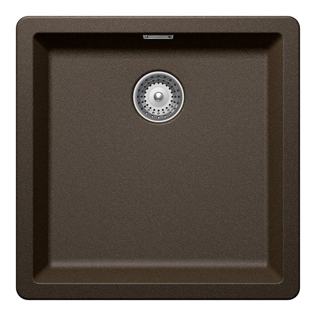 Chiuvetă bucătărie granit compozit Schock Greenwich N-100 Bronze 456x456 mm, montaj pe/sub blat, maro bronz