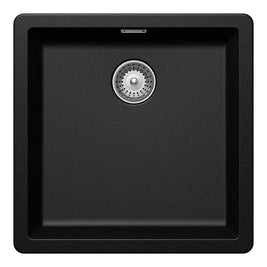 Chiuvetă bucătărie granit compozit Schock Greenwich N-100 Magma 456x456 mm, montaj pe/sub blat, negru metalizat