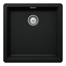 Chiuvetă bucătărie granit compozit Schock Greenwich N-100 Puro 456x456 mm, montaj pe/sub blat, negru intens