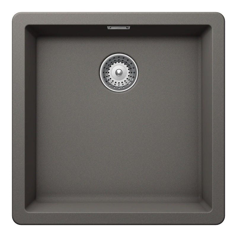 Chiuvetă bucătărie granit compozit Schock Greenwich N-100 Silverstone 456x456 mm, montaj pe/sub blat, gri închis