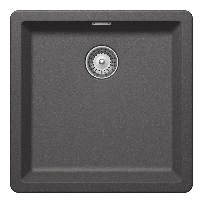 Chiuvetă bucătărie granit compozit Schock Greenwich N-100 Stone 456x456 mm, montaj pe/sub blat, gri piatră