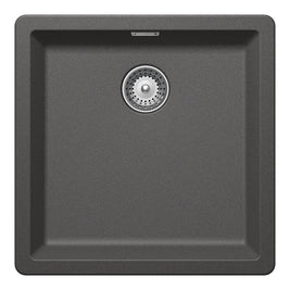 Chiuvetă bucătărie granit compozit Schock Greenwich N-100 Stone 456x456 mm, montaj pe/sub blat, gri piatră