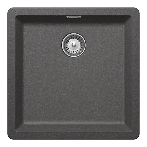Chiuvetă bucătărie granit compozit Schock Greenwich N-100 Stone 456x456 mm, montaj pe/sub blat, gri piatră
