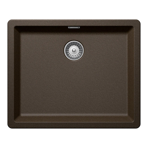 Chiuvetă bucătărie granit compozit Schock Greenwich N-100L Bronze 556x456 mm, montaj pe/sub blat, maro bronz