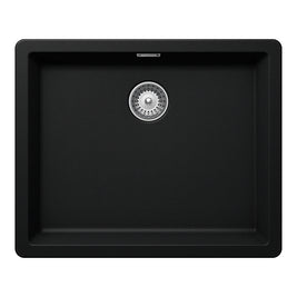 Chiuvetă bucătărie granit compozit Schock Greenwich N-100L Puro 556x456 mm, montaj pe/sub blat, negru intens