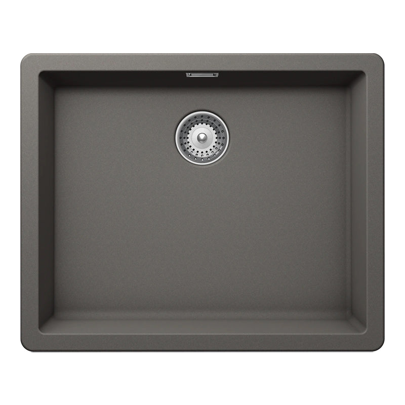 Chiuvetă bucătărie granit compozit Schock Greenwich N-100L Silverstone 556x456 mm, montaj pe/sub blat, gri închis