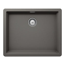 Chiuvetă bucătărie granit compozit Schock Greenwich N-100L Silverstone 556x456 mm, montaj pe/sub blat, gri închis