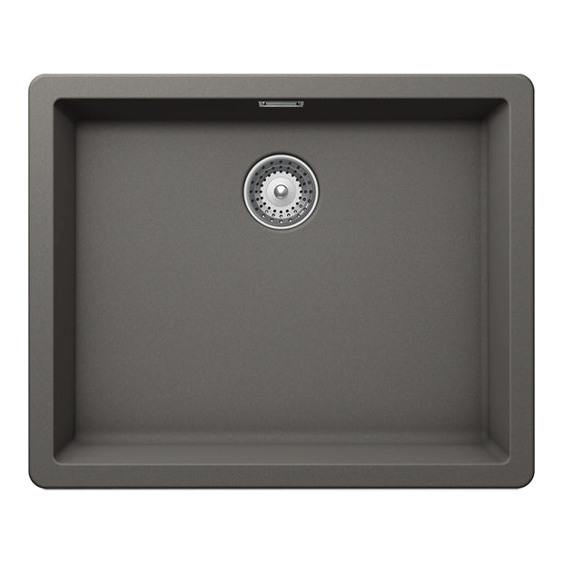 Chiuvetă bucătărie granit compozit Schock Greenwich N-100L Silverstone 556x456 mm, montaj pe/sub blat, gri închis