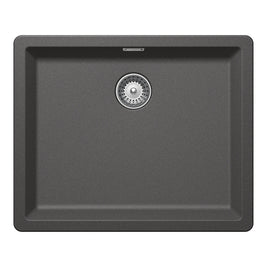 Chiuvetă bucătărie granit compozit Schock Greenwich N-100L Stone 556x456 mm, montaj pe/sub blat, gri piatră