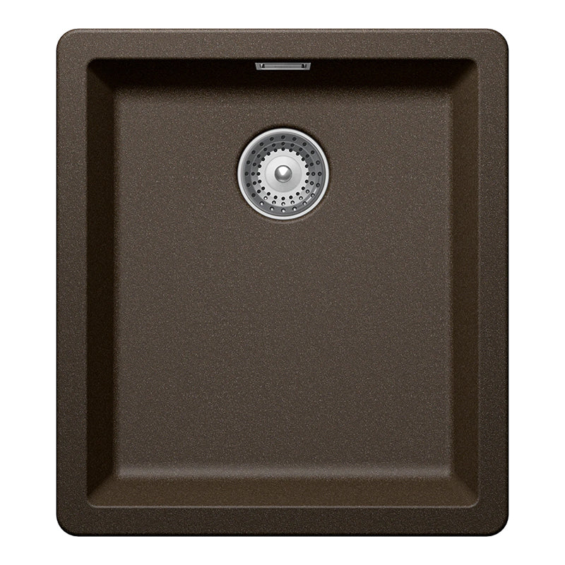 Chiuvetă bucătărie granit compozit Schock Greenwich N-100S Bronze 406x456 mm, montaj pe/sub blat, maro bronz