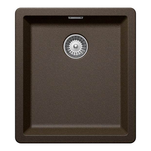 Chiuvetă bucătărie granit compozit Schock Greenwich N-100S Bronze 406x456 mm, montaj pe/sub blat, maro bronz