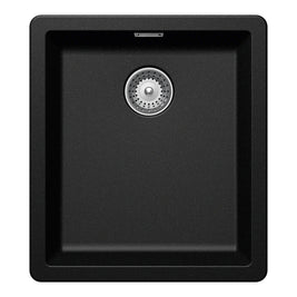 Chiuvetă bucătărie granit compozit Schock Greenwich N-100S Magma 406x456 mm, montaj pe/sub blat, negru metalizat