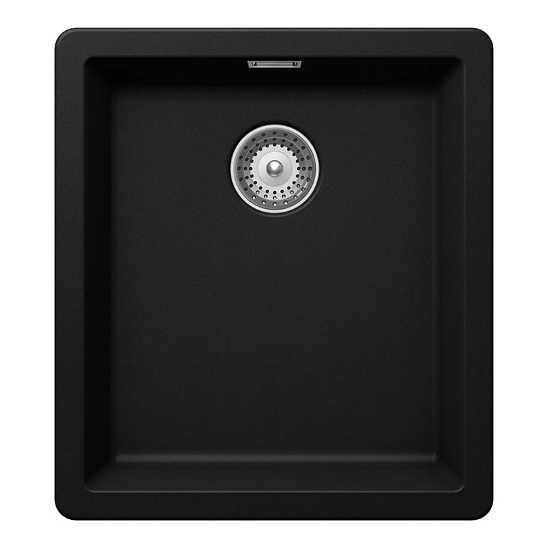 Chiuvetă bucătărie granit compozit Schock Greenwich N-100S Puro 406x456 mm, montaj pe/sub blat, negru intens
