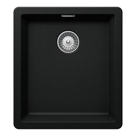 Chiuvetă bucătărie granit compozit Schock Greenwich N-100S Puro 406x456 mm, montaj pe/sub blat, negru intens