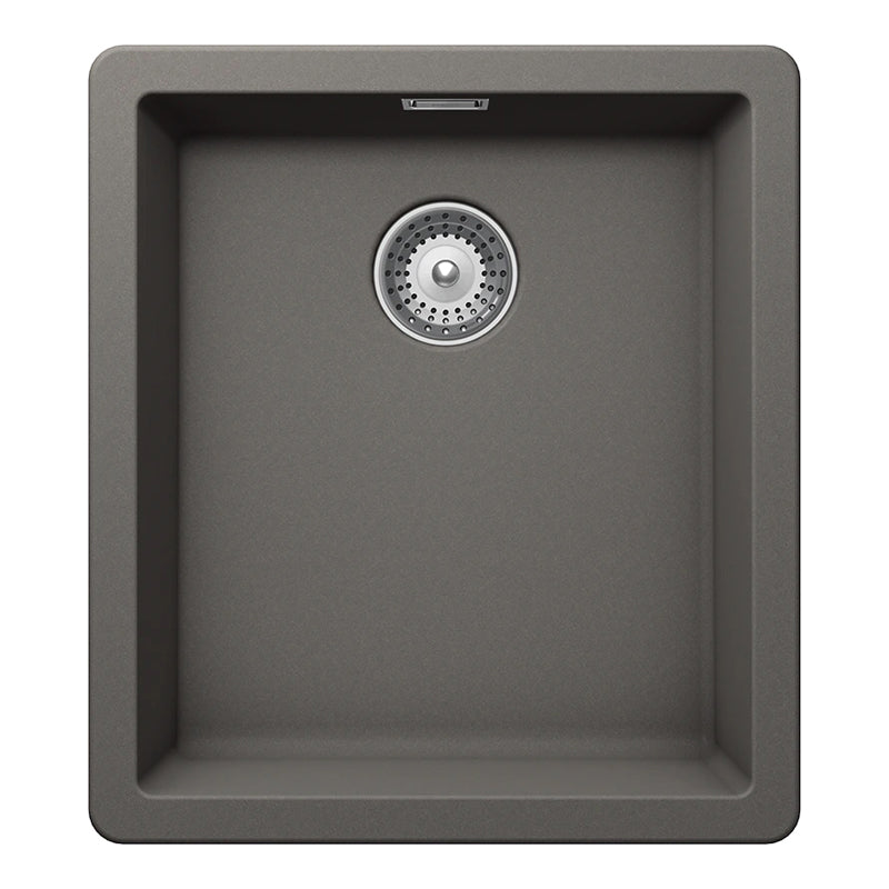 Chiuvetă bucătărie granit compozit Schock Greenwich N-100S Silverstone 406x456 mm, montaj pe/sub blat, gri închis