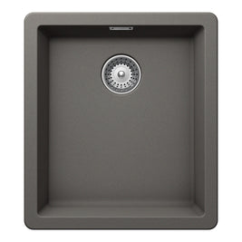 Chiuvetă bucătărie granit compozit Schock Greenwich N-100S Silverstone 406x456 mm, montaj pe/sub blat, gri închis