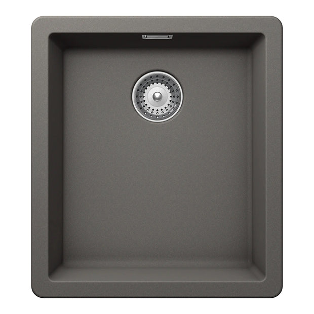 Chiuvetă bucătărie granit compozit Schock Greenwich N-100S Silverstone 406x456 mm, montaj pe/sub blat, gri închis