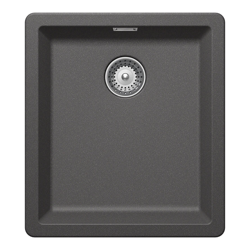 Chiuvetă bucătărie granit compozit Schock Greenwich N-100S Stone 406x456 mm, montaj pe/sub blat, gri piatră