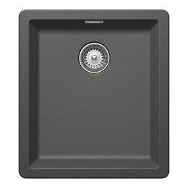 Chiuvetă bucătărie granit compozit Schock Greenwich N-100S Stone 406x456 mm, montaj pe/sub blat, gri piatră