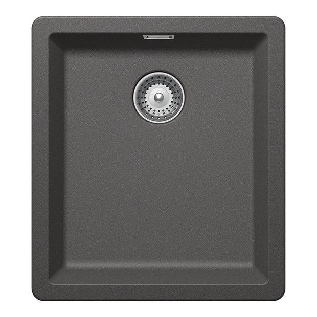 Chiuvetă bucătărie granit compozit Schock Greenwich N-100S Stone 406x456 mm, montaj pe/sub blat, gri piatră