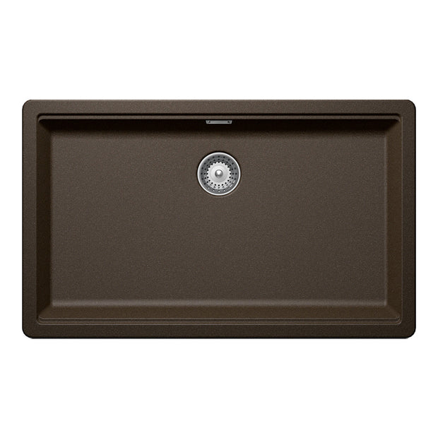 Chiuvetă bucătărie granit compozit Schock Greenwich N-100XL Bronze 750x456 mm, montaj pe/sub blat, maro bronz