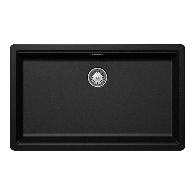 Chiuvetă bucătărie granit compozit Schock Greenwich N-100XL Magma 750x456 mm, montaj pe/sub blat, negru metalizat