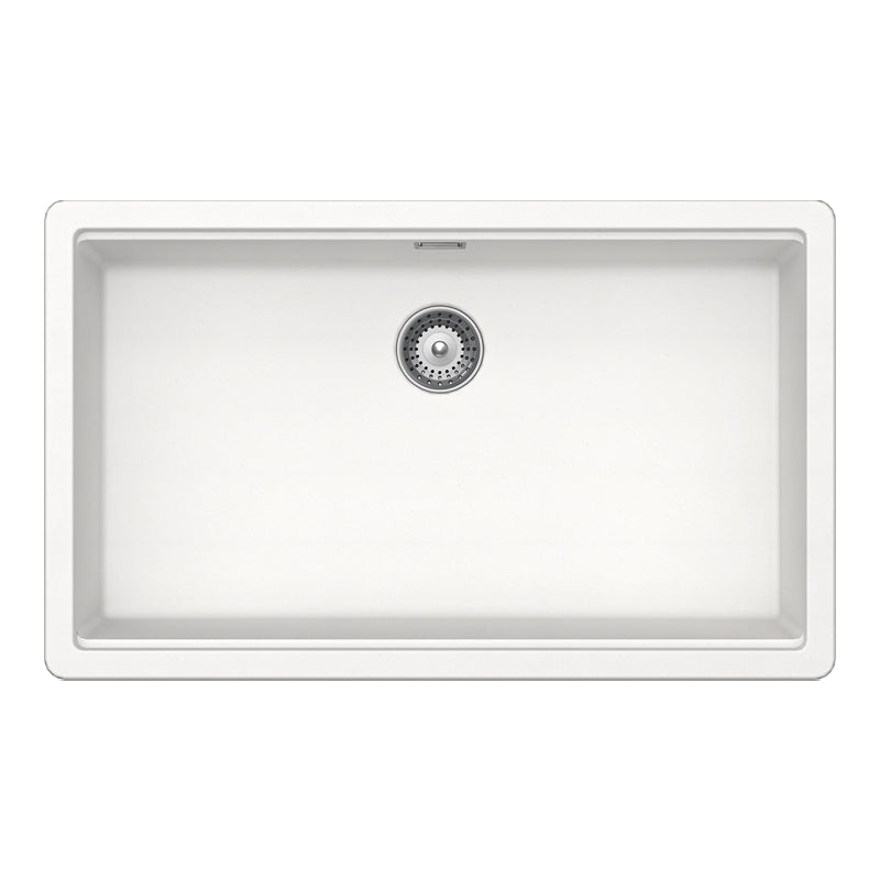 Chiuvetă bucătărie granit compozit Schock Greenwich N-100XL Polaris 750x456 mm, montaj pe/sub blat, alb polar