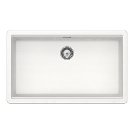 Chiuvetă bucătărie granit compozit Schock Greenwich N-100XL Polaris 750x456 mm, montaj pe/sub blat, alb polar