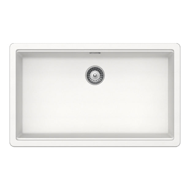 Chiuvetă bucătărie granit compozit Schock Greenwich N-100XL Polaris 750x456 mm, montaj pe/sub blat, alb polar
