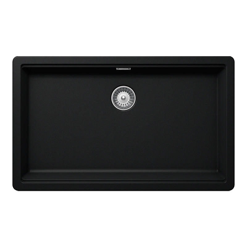 Chiuvetă bucătărie granit compozit Schock Greenwich N-100XL Puro 750x456 mm, montaj pe/sub blat, negru intens