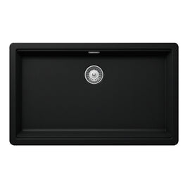 Chiuvetă bucătărie granit compozit Schock Greenwich N-100XL Puro 750x456 mm, montaj pe/sub blat, negru intens
