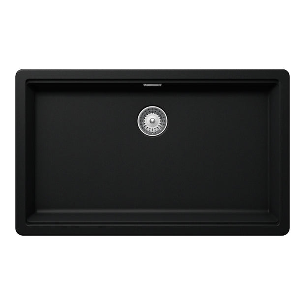 Chiuvetă bucătărie granit compozit Schock Greenwich N-100XL Puro 750x456 mm, montaj pe/sub blat, negru intens
