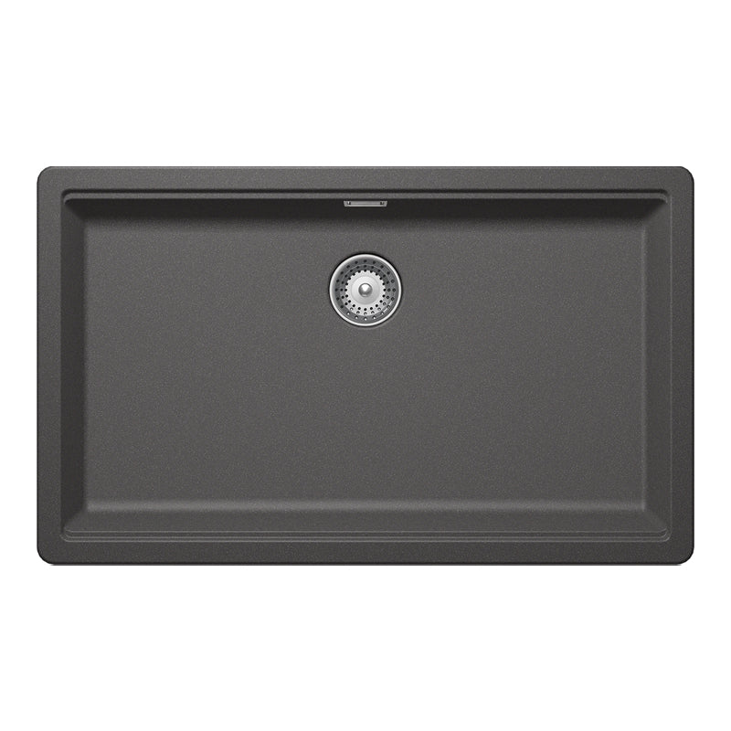 Chiuvetă bucătărie granit compozit Schock Greenwich N-100XL Stone 750x456 mm, montaj pe/sub blat, gri piatră