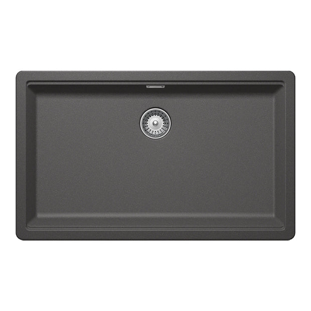 Chiuvetă bucătărie granit compozit Schock Greenwich N-100XL Stone 750x456 mm, montaj pe/sub blat, gri piatră