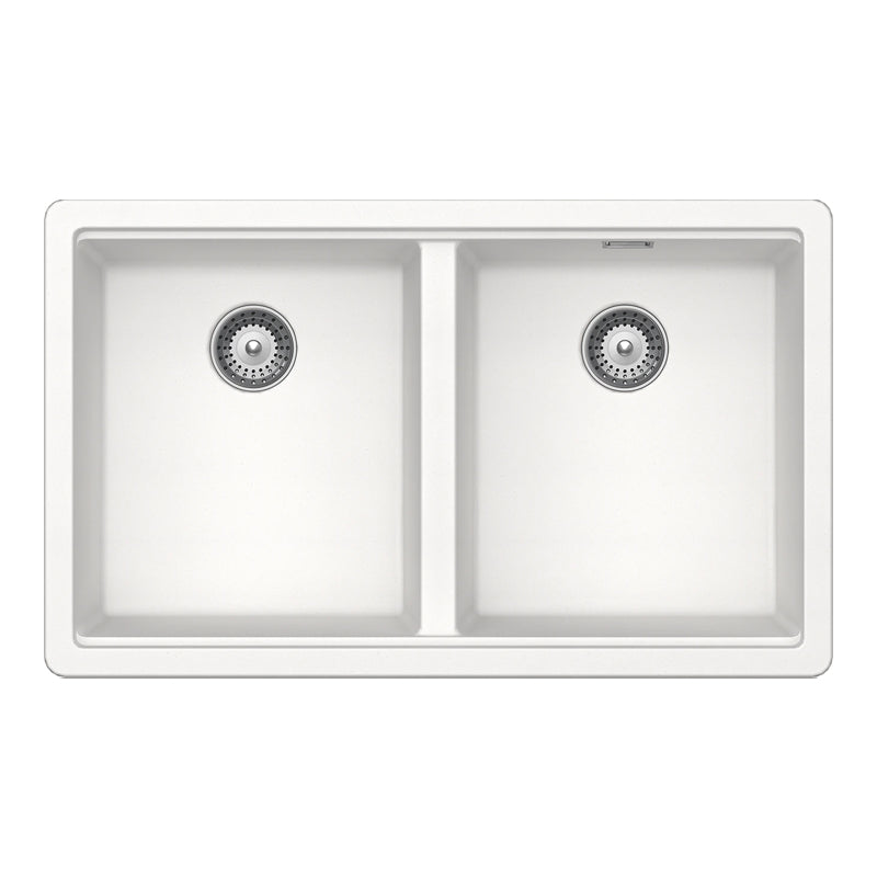 Chiuvetă bucătărie granit compozit Schock Greenwich N-200 Polaris 750x455 mm, montaj pe/sub blat, alb polar