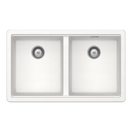 Chiuvetă bucătărie granit compozit Schock Greenwich N-200 Polaris 750x455 mm, montaj pe/sub blat, alb polar