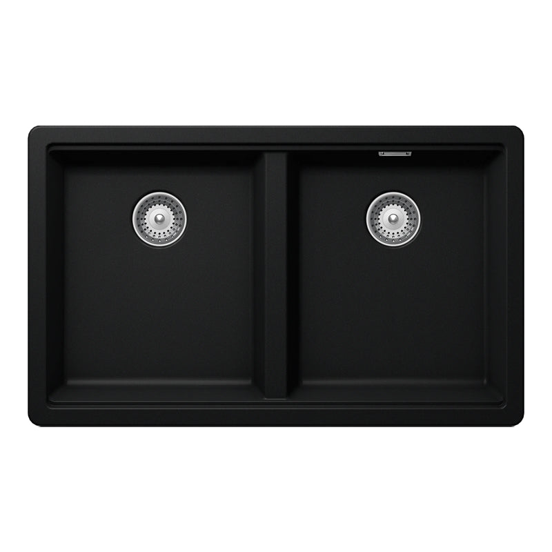 Chiuvetă bucătărie granit compozit Schock Greenwich N-200 Puro 750x455 mm, montaj pe/sub blat, negru intens