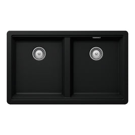 Chiuvetă bucătărie granit compozit Schock Greenwich N-200 Puro 750x455 mm, montaj pe/sub blat, negru intens