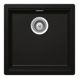Chiuvetă bucătărie granit compozit Schock Kiruna N-100 Night 456x456 mm, montaj pe/sub blat, negru profund