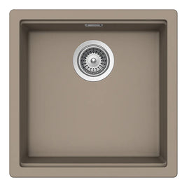 Chiuvetă bucătărie granit compozit Schock Kiruna N-100 Twilight 456x456 mm, montaj pe/sub blat, gri taupe